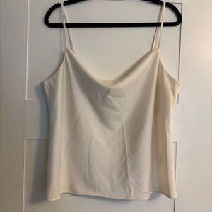 Banana Republic Satin Cowl Neck Tank Top / Blouse. ivory / white. Large.